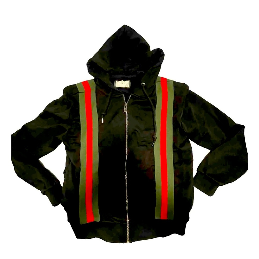 Black Color Gucci Hoodie Tracksuit Sport Zipper Size Large
